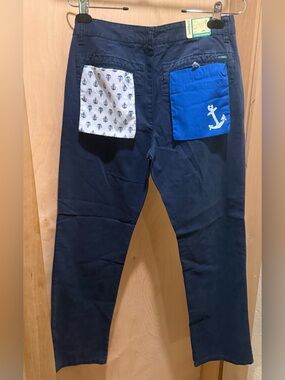 Toddland Navy Men's Shipwrecked  Anchor-Accent Pants Size 30 NEW